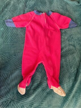 Vintage 1990s Gerber Pink Fleece One-Piece Zipper Romper